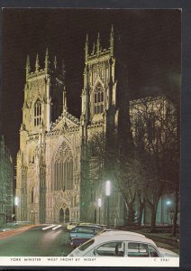 Yorkshire Postcard - York Minster, West Front By Night    RR1299