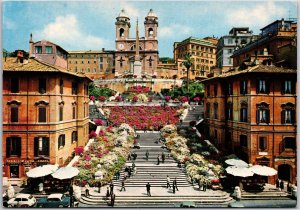 Roma Spain's Square And The Trinita Dei Monti Rome Italy Postcard