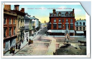 Stafford Staffordshire England Postcard Market Square Gaolgate Street c1910