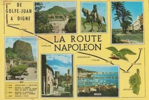 French Revolution La Route Napoleon Map Monument Statue Golfe Juan Postcard