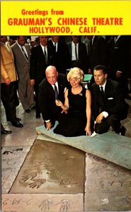 Postcard Doris Day Placing Prints Grauman's Chinese Theatre Hollywood California