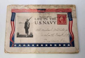 Military Greetings Life in the US Navy Scenes Postcard Folder J81180