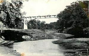 IA, Cherokee, Iowa, RPPC, Mill Creek High Bridge