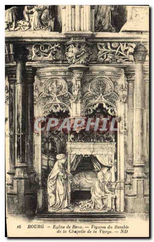 Postcard Old Brou Church Bourg Figures Altarpiece of the Chapel of the Virgin