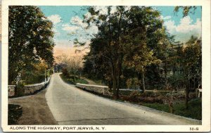 Vtg Postcard Port Jervis New York NY Along The Highway 1930