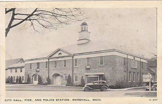 Michigan Marshall City Hall Fier & Police Station 1951