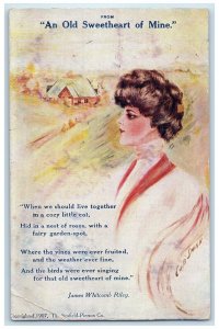 1908 An Old Sweetheart Of Mine Pretty Woman Cobb Shinn Artist Signed Postcard