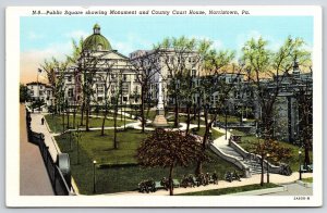 Public Square Monument County Courthouse Norristown Pennsylvania PA Postcard