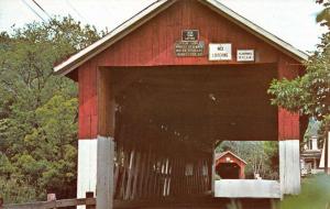 Northfield Vermont Covered Bridges Street View Vintage Postcard K88118