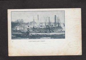 ME View of Main St Fire Springvale ? Sanford Maine Postcard UDB Early 1900