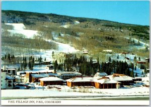 Vail Colorado Vail Village Inn Ski Snow Mountain Hotel Trails Postcard