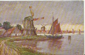 Artist Postcard - W.Hoy - Mill at The Harbour - Moulin Sur Le Port - Ref TZ1975