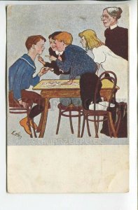 461965 KOBER Black Peter CARD GAME Schwarzer Peter Vintage postcard