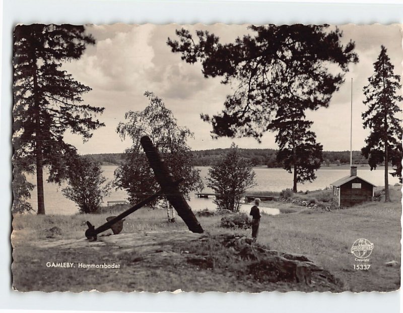 Postcard Hammarsbadet Gamleby Sweden