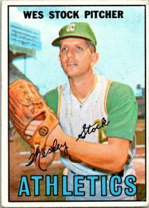 1967 Topps Baseball Card Wes Stock Oakland Athletics sk2295