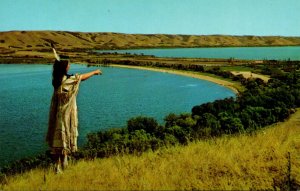 Canada Saskatchewan Native Indian Maiden Overlooking The Qu'Appelle Valley