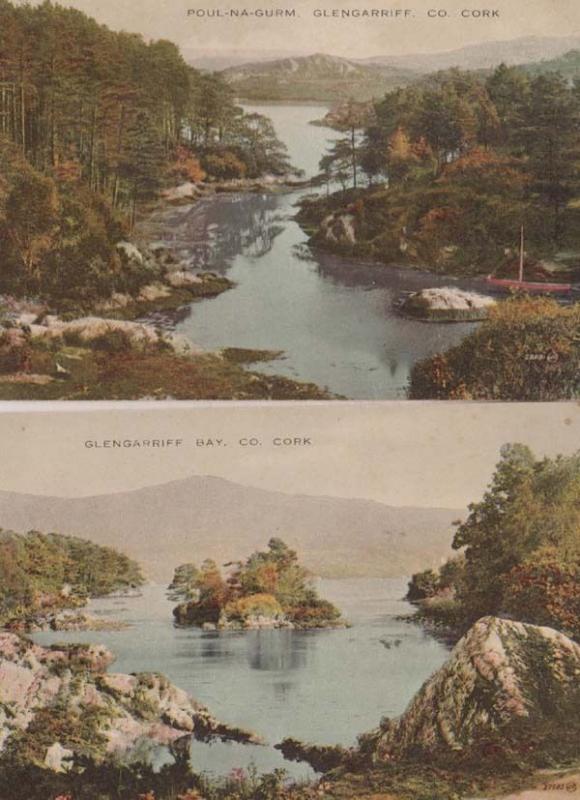 Glengarriff Poul Na Gurm + Bay 2x County Cork Irish Ireland Antique Postcard