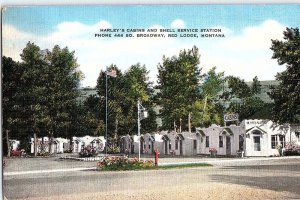 Postcard GAS STATION SCENE Red Lodge Montana MT AI8147