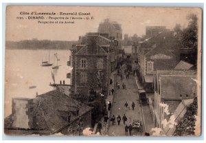 c1910 Emerald Coast Perspective of the Arrival Dinard France Postcard