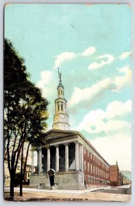 Perks County Court House Reading Pennsylvania Building Trees Landmark Postcard