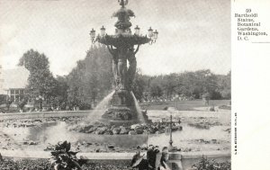 Vintage Postcard 1900's Bartholdi Statue Botanical Gardens Washington DC