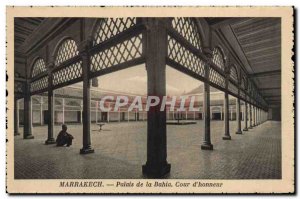 Old Postcard Marrakech Palais De La Bahia Court & # 39Honneur