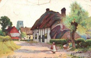 Vintage Postcard 1907 Typical Sunny Day of Little Dutch Girl w/ Basket  Artwork