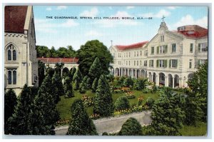 c1940's The Quadrangle Spring Hill College Mobile Alabama AL Vintage Postcard 