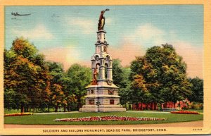 Connecticut Bridgeport Seaside Park Soldiers and Sailors Monument 1947 Curteich