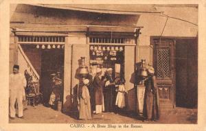 Cairo Egypt A Brass Shop in the Bazaar Antique Postcard J46483