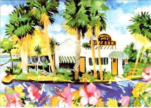 Jensen Beach, FL Florida  CONCHY JOE'S SEAFOOD RESTAURANT  4X6 Artist's Postcard