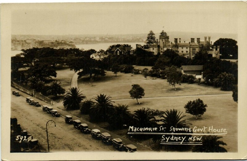 PC CPA AUSTRALIA, SYDNEY, GOVT. HOUSE, Vintage REAL PHOTO Postcard (b27080)