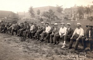 1917 RPPC Men At Departure Of Troop B Lone Tree Iowa Real Photo Postcard