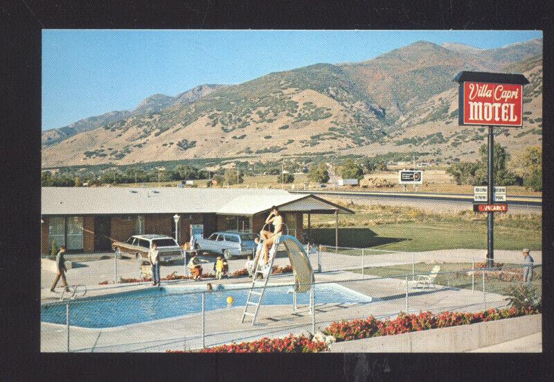 KAYSVILLE UTAH VILLA CAPRI MOTEL 1960's CARS VINTAGE ADVERTISING POSTCARD