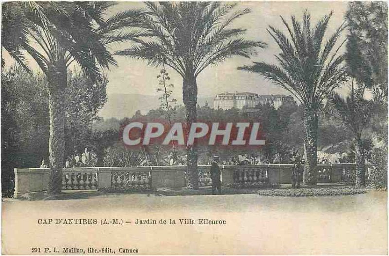 'Old Postcard Cap d''Antibes AM Garden Villa Eilenroc'