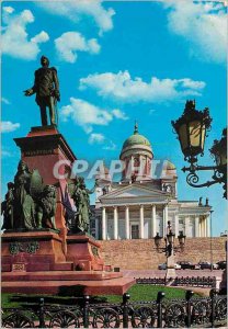 Postcard Modern Helsinki Helsinki The Dom and the Statue of Alexander II