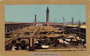 CHICAGO IL UNION STOCK YARDS~ULLMANS GOLD BORDER SERIES #3102 POSTCARD 1900s