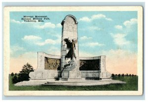 c. 1910 Mississippi Monument, National Military Park, Vicksburg, MI Postcard F58 