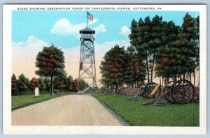 OBSERVATION TOWER GETTYSBURG PA*BLOCHER POSTCARD*TICHNOR