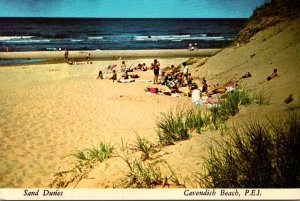 Canada Prince Edward Island Cavendish Beach Sand Dunes & Sun Bathers