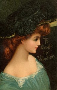 Greeting - To Greet My Valentine      Artist: Frances Brundage (unsigned)