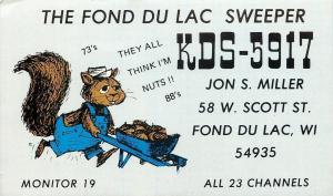 Fond Du Lac WisconsinThe Fond Du Lac SweeperKDS-5917Jon Miller1977 Postcard