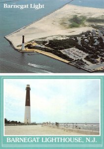 2~4X6 Postcards NJ, New Jersey  BARNEGAT LIGHT HOUSE  Bird's Eye & Beach Views