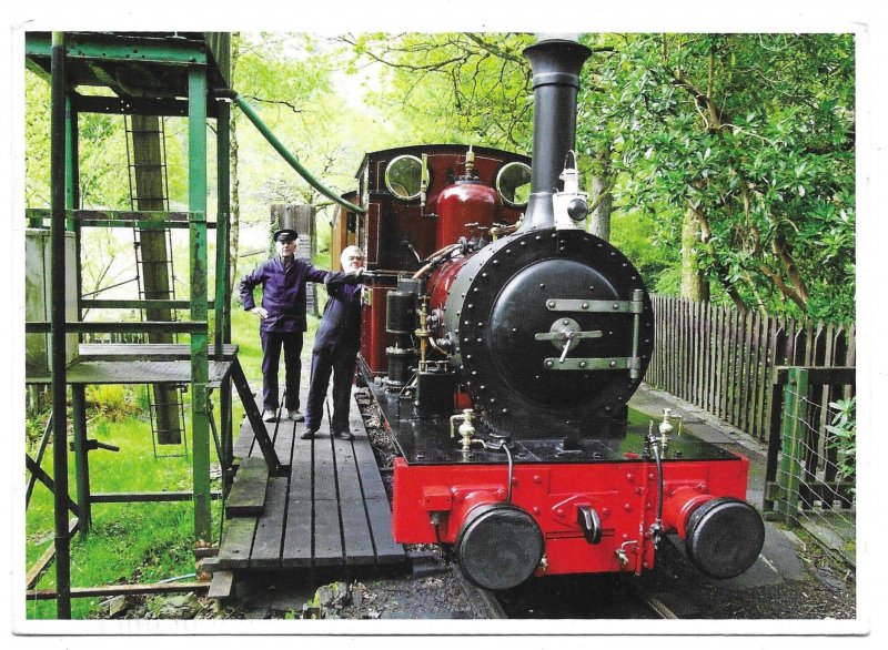 P494 Talyllyn Railway Taking on Water, Wales, Mailed Postcard, UK Train