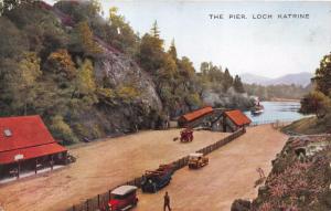 LOCH KATRINE SCOTLAND UK THE PIER ~CAR~BUS~STEAMER SHIP POSTCARD 1920s