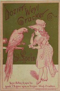 Dozier Weyl Cracker Co., St. Louis, Parrot, Trade Card P112