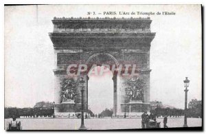 Old Postcard Paris Arc de Triomphe Etoile