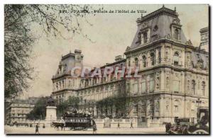 Paris 4 - Palace of the & # 39Hotel City - tram - Old Postcard