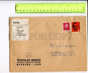 400328 GERMANY 1961 year real posted Marburg old COVER