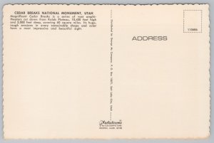 Cedar Breaks National Monument~Amphitheatres~Kolob Plateau~Plastichrome~CT PC